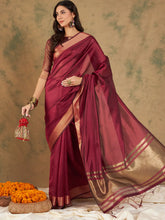 Womens Fashion Ethnic Maroon Color Sarees-MLSHWSA1229MRN0ONE